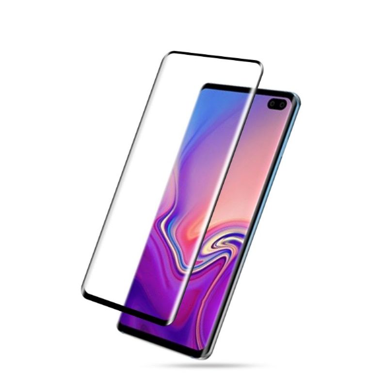 Beskyttelse Deksel Til Samsung Galaxy S10 Plus Originalitet Skjermbeskytter I Herdet Glass I Full Størrelse - Svart