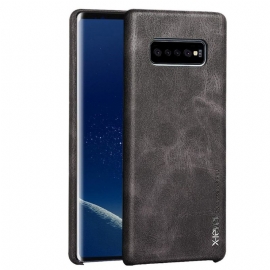 Deksel Til Samsung Galaxy S10 Plus Vintage Series Leather - Dark Brown