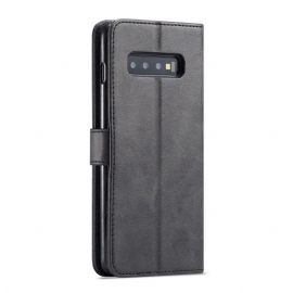 Etui Til Samsung Galaxy S10 Plus Anti-fall Lommebok Skinnstil