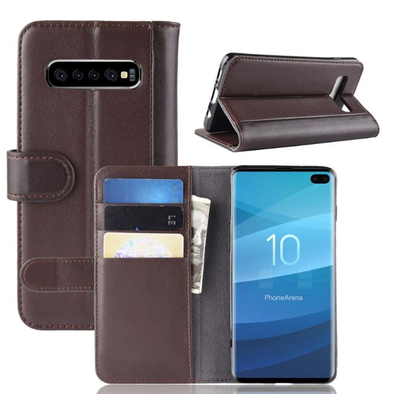 Etui Til Samsung Galaxy S10 Plus Lommebok Premium Skinn