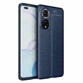 Deksel Til Honor 50 Pro Pro Double Line Litchi Leather Effect