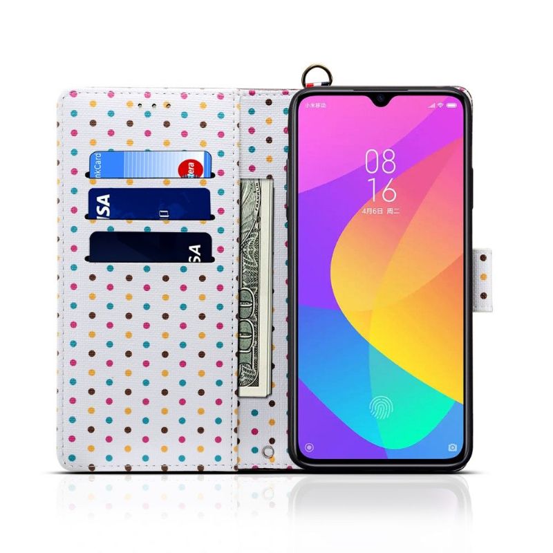 Etui Til Xiaomi Mi 9 Lite Anti-fall Vintage Polka Prikker