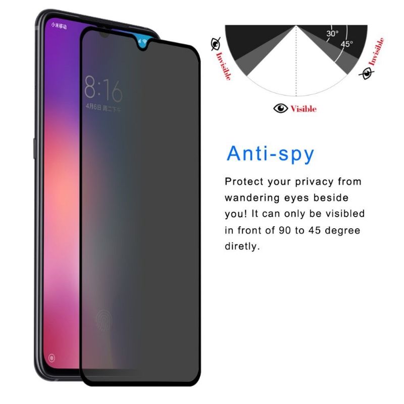 Beskyttelse Deksel Til Xiaomi Mi 9 Anti-fall - Herdet Glass Og Personvernfilter