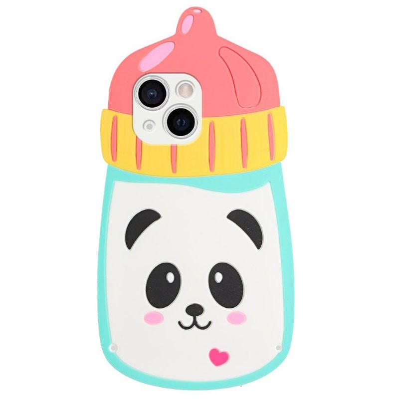 Deksel Til iPhone 13 Mini 3d Panda Babyflaske Med Stropp