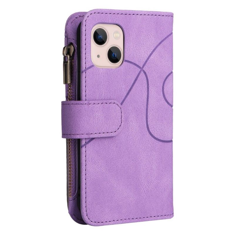 Folio Deksel Til iPhone 13 Mini Anti-fall Bicolor Artistic 002-serien