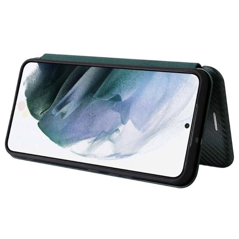 Folio Deksel Til Samsung Galaxy S22 5G Carbon Fiber Leathette