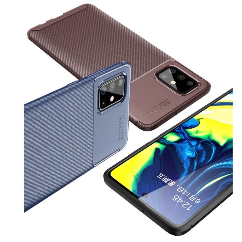 Deksel Til Samsung Galaxy A71 Gel Carbon Fiber Style