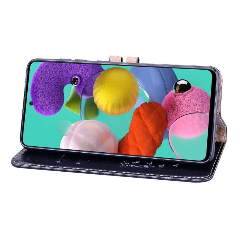 Etui Til Samsung Galaxy A71 Deluxe Vintage Skinneffekt