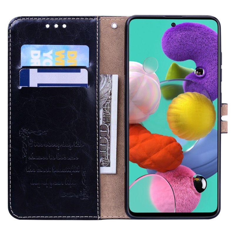 Etui Til Samsung Galaxy A71 Deluxe Vintage Skinneffekt