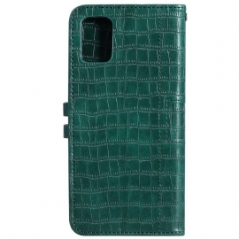 Folio Deksel Til Samsung Galaxy A71 Anti-fall Croc Effect Leather Style