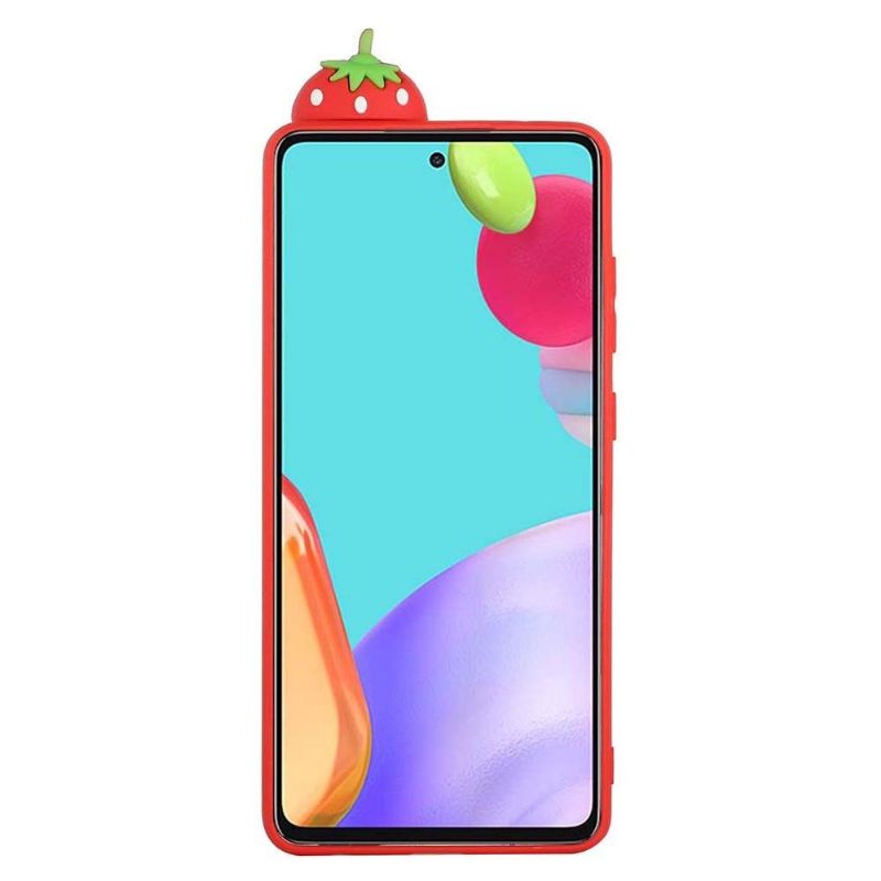 Deksel Til Samsung Galaxy A53 5G Silikon Strawberry 3d