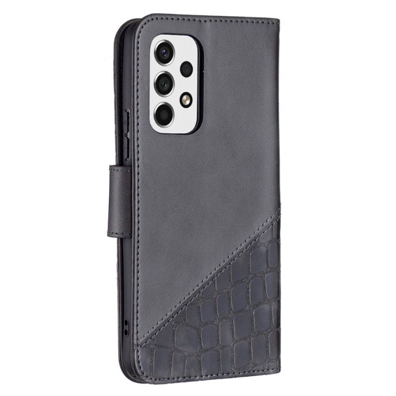 Folio Deksel Til Samsung Galaxy A53 5G Croc Aspect Leather Effect