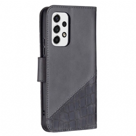 Folio Deksel Til Samsung Galaxy A53 5G Croc Aspect Leather Effect