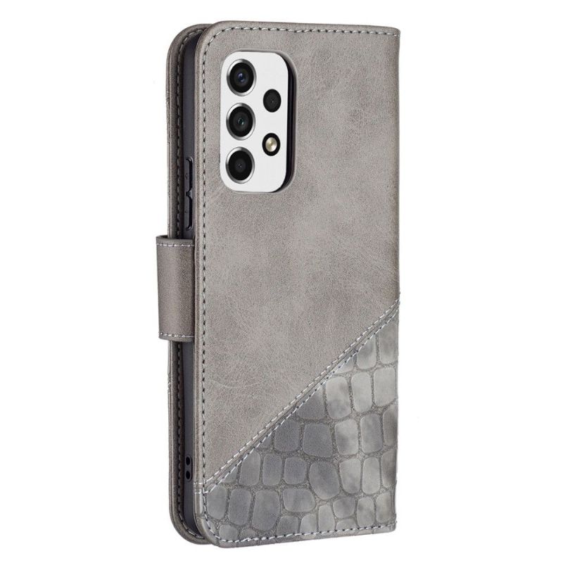 Folio Deksel Til Samsung Galaxy A53 5G Croc Aspect Leather Effect