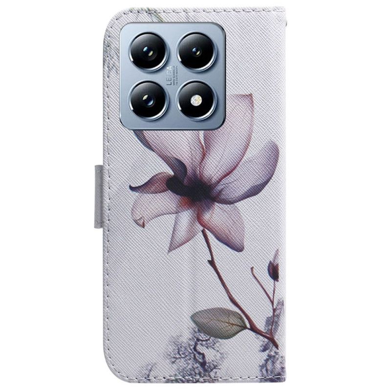 Folio Deksel Xiaomi 14t Pro Rosa Blomst