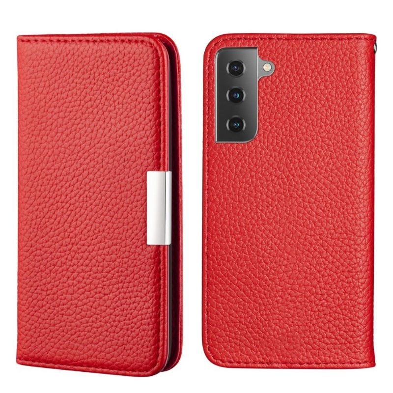 Lærdeksel Til Samsung Galaxy S21 FE Folio Deksel Grained Faux Leather Flip