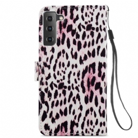 Lærdeksel Til Samsung Galaxy S21 FE Leopardmønster