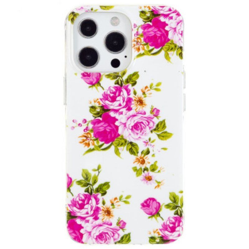 Mobildeksel Til iPhone 15 Pro Max Fluorescerende Blomster