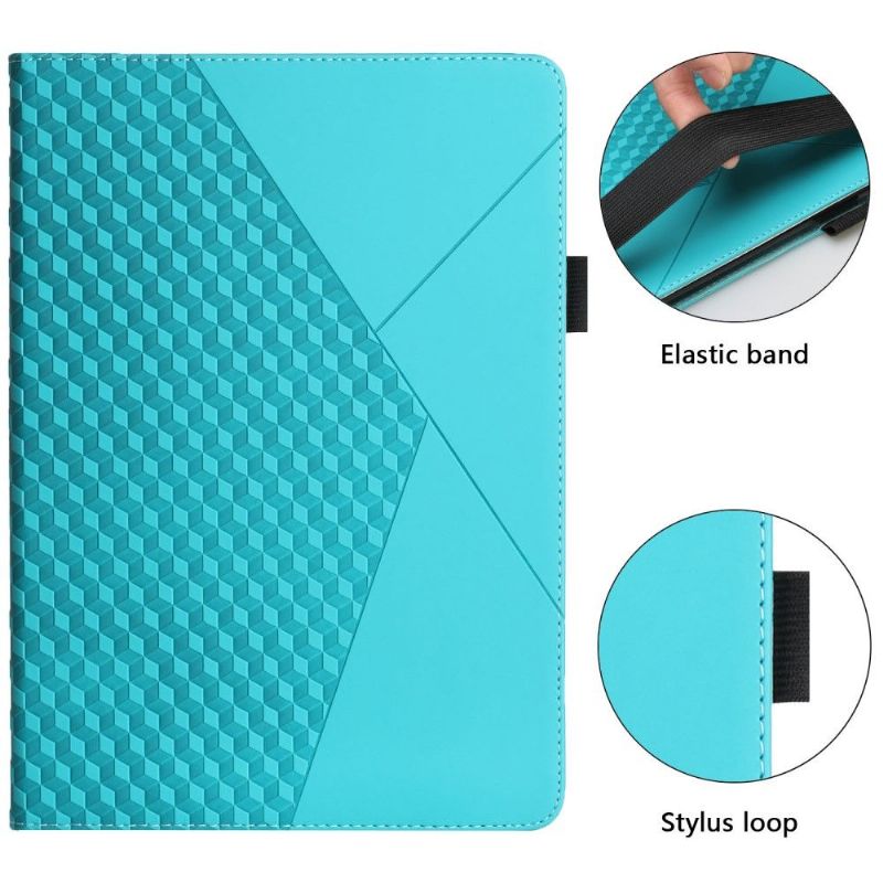 Lærdeksel Til Realme Pad Folio Deksel Cube Geometry Flap Card Holder