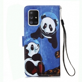 Folio Deksel Til Samsung Galaxy A51 5G Panda Astronaut