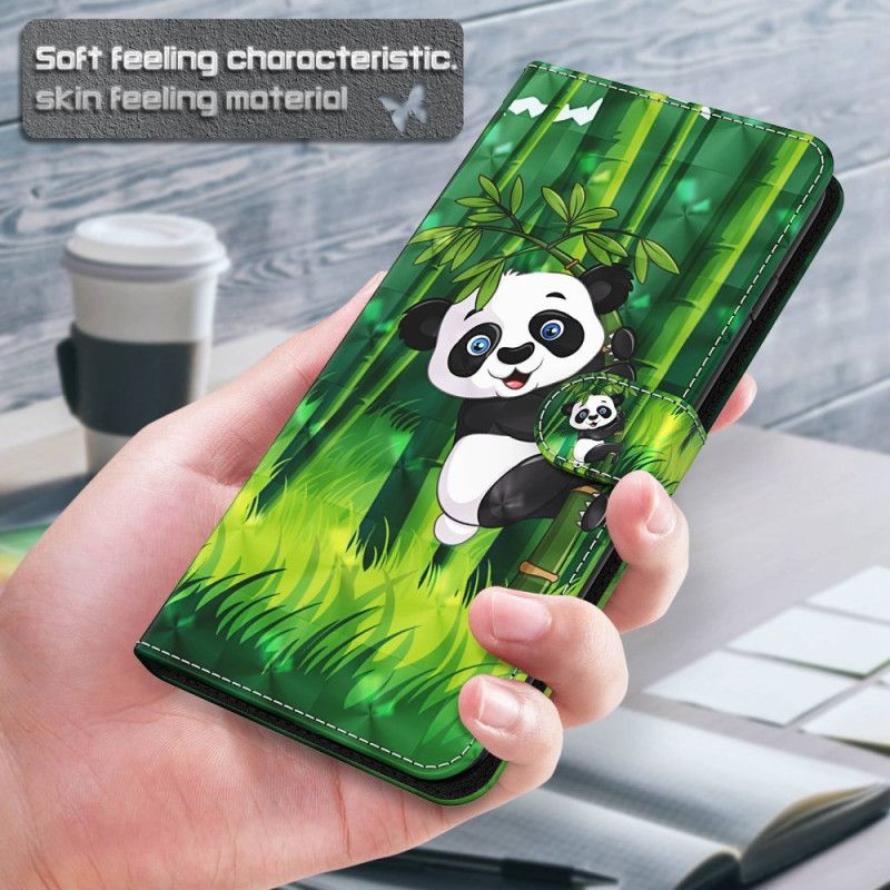 Folio Deksel Samsung Galaxy S24 5g Bambus Panda Med Stropp Beskyttelse Deksel