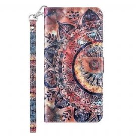 Folio Deksel Samsung Galaxy S24 5g Fargerik Mandala Med Stropp