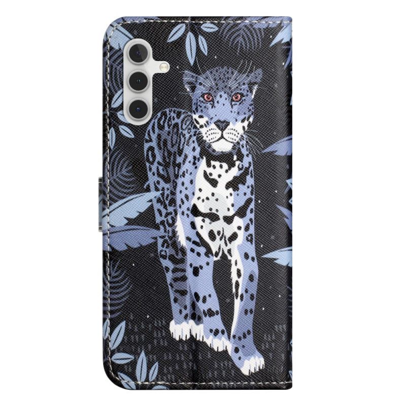 Folio Deksel Samsung Galaxy S24 5g Leopardstropp Beskyttelse Deksel