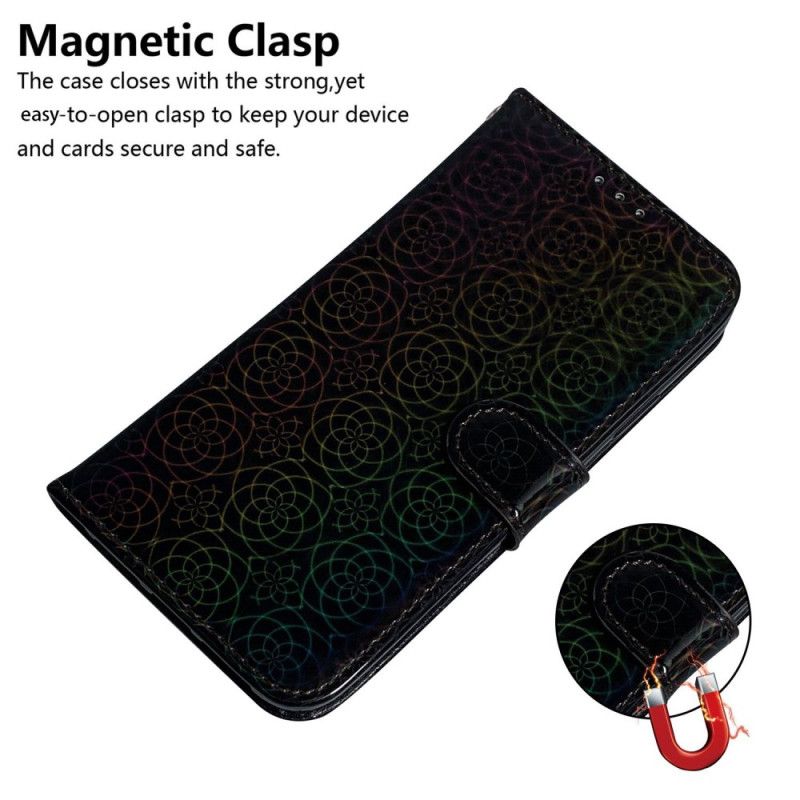 Lærdeksel Folio Deksel Samsung Galaxy S24 5g Mobildeksel Strappy Disco