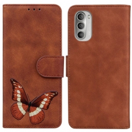 Folio Deksel Til Moto G51 5G Skin-touch Butterfly