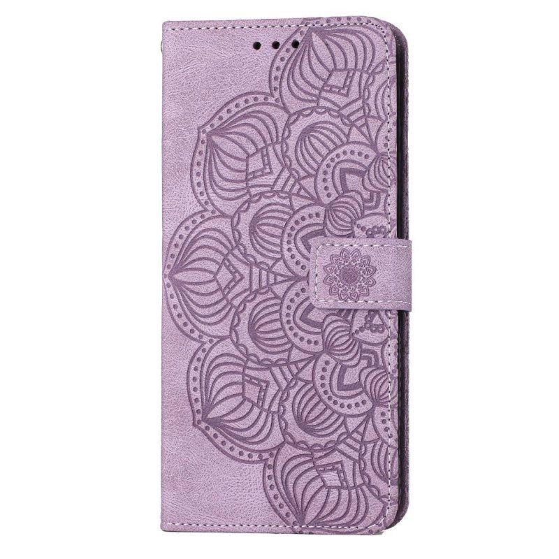 Folio Deksel Til Samsung Galaxy S23 5G Med Kjede Strappy Mandala