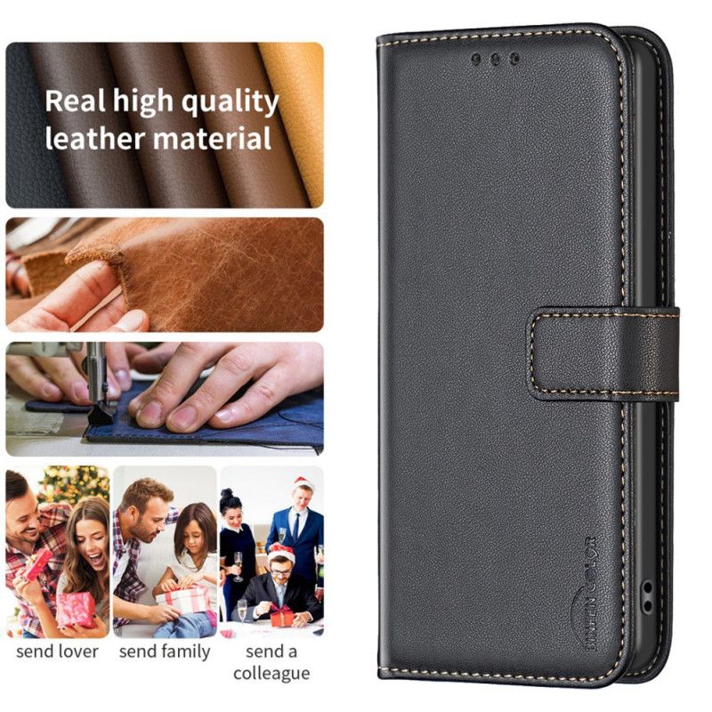 Folio Deksel Samsung Galaxy M55 5g Faux Leather Binfen Farge