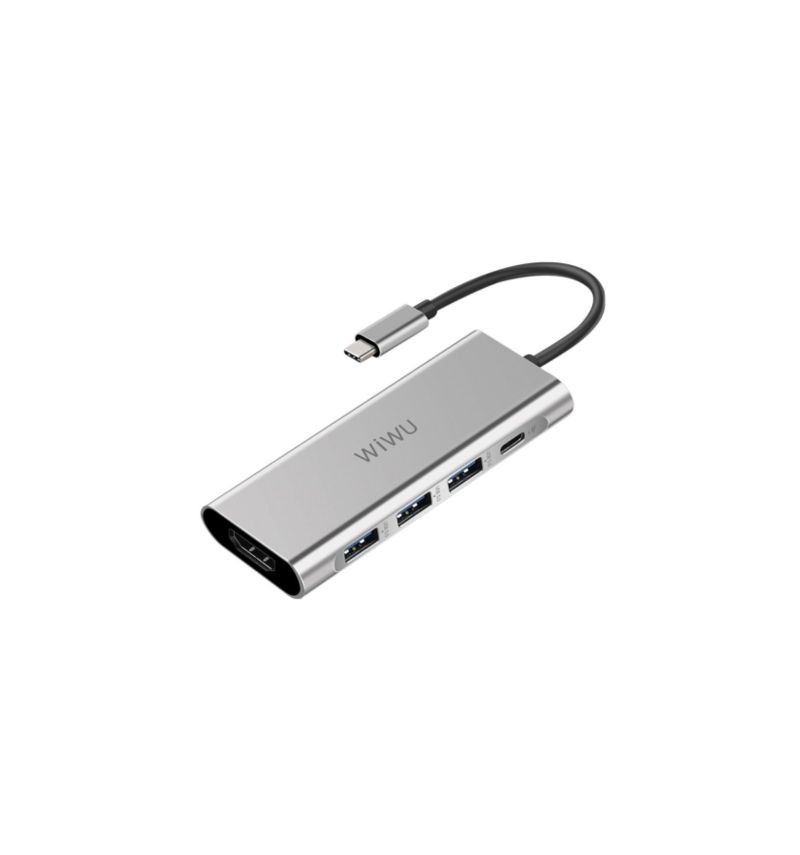 Usb-C Til Hdmi / Usb Hub-Adapter For Datamaskin - Sølv