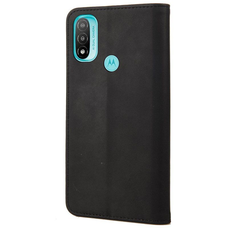 Beskyttelse Deksel Til Moto E40 / E30 / E20 Folio Deksel Tofarget Business Leather Effect