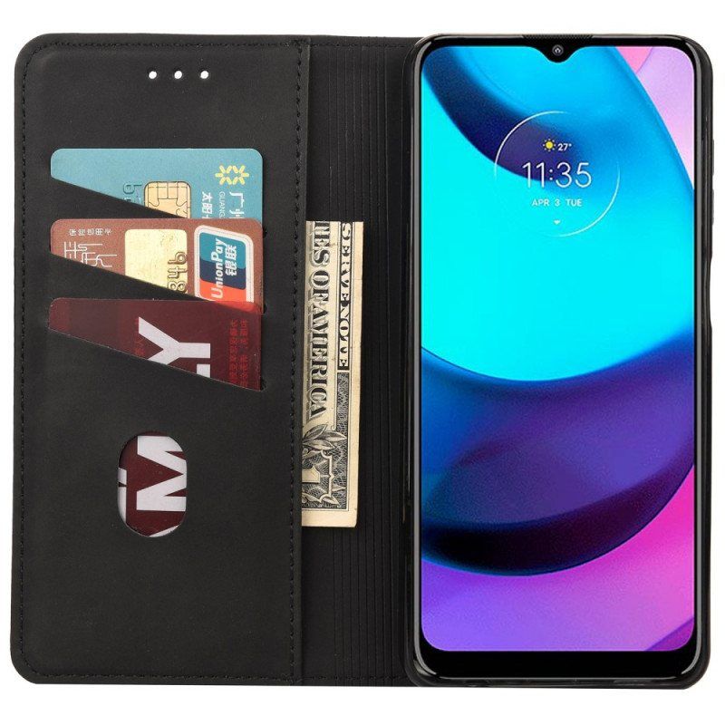 Beskyttelse Deksel Til Moto E40 / E30 / E20 Folio Deksel Tofarget Business Leather Effect