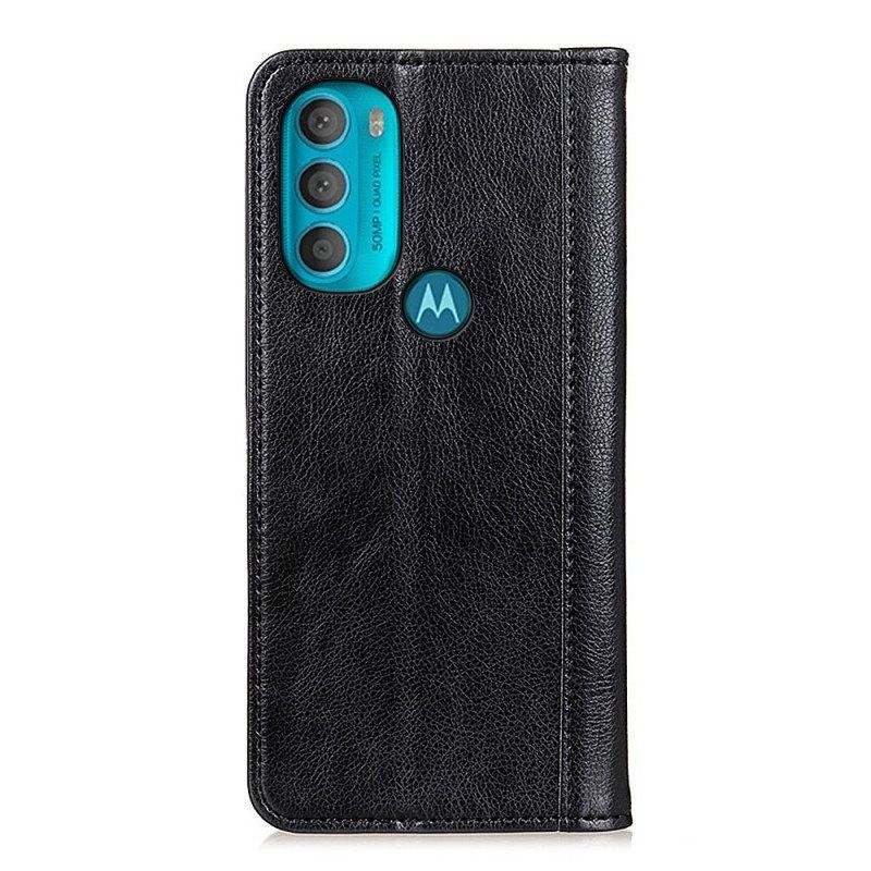 Beskyttelse Deksel Til Moto G71 5G Folio Deksel Elegance Split Litchi Leather