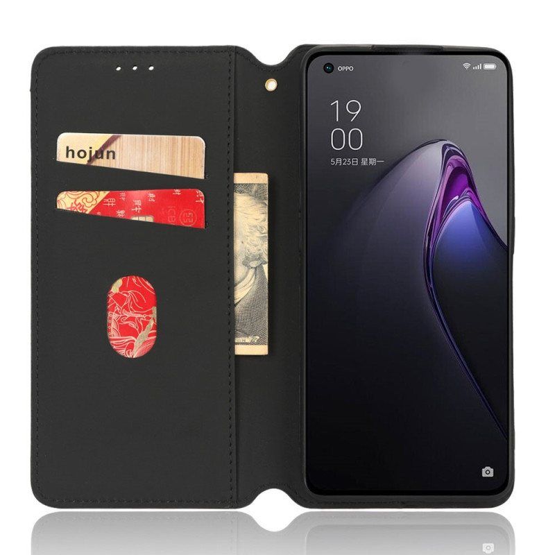 Beskyttelse Deksel Til Oppo Reno 8 Folio Deksel 3d Cube Leather Effect