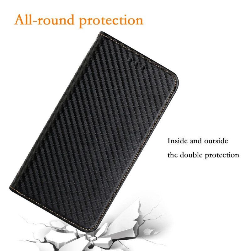 Beskyttelse Deksel Til Samsung Galaxy S23 Plus 5G Med Kjede Folio Deksel Strappy Carbon Fiber Style