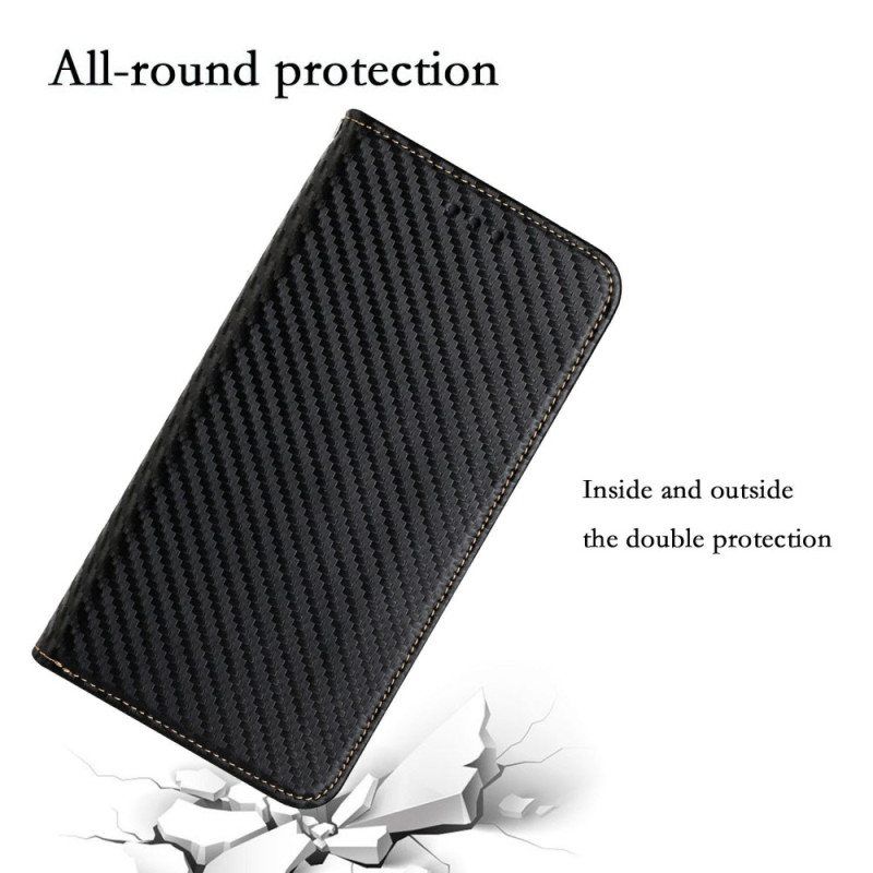 Beskyttelse Deksel Til Samsung Galaxy S23 Ultra 5G Med Kjede Folio Deksel Strappy Carbon Fiber Style