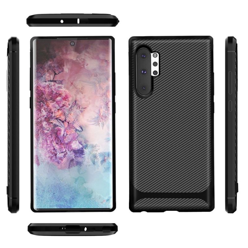 Deksel Til Samsung Galaxy Note 10+ / Note 10+ 5G Carbon Case - Svart