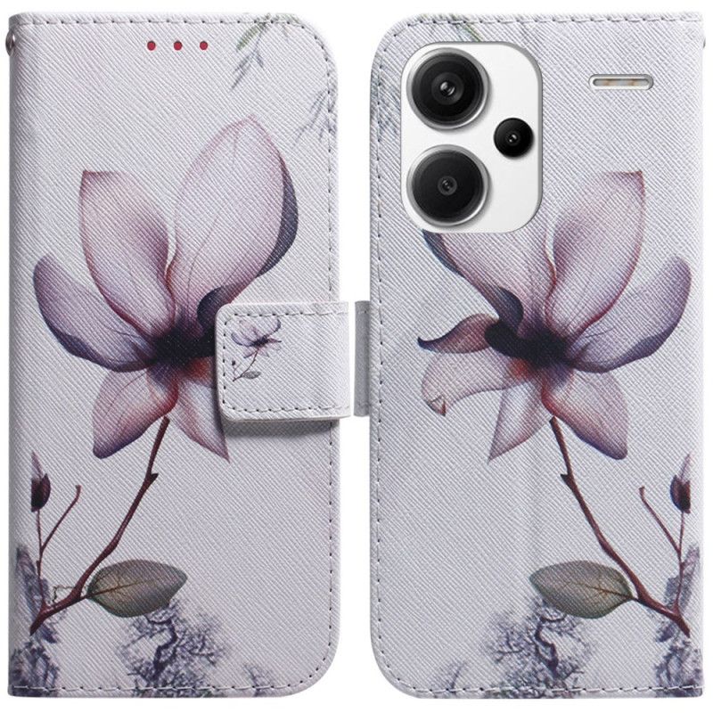 Folio Deksel Xiaomi Redmi Note 13 Pro Plus 5g Rosa Blomst