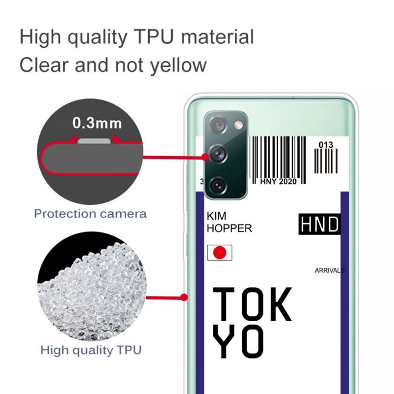 Mobildeksel Til Samsung Galaxy S20 FE Boardingkort 05 Tokyo