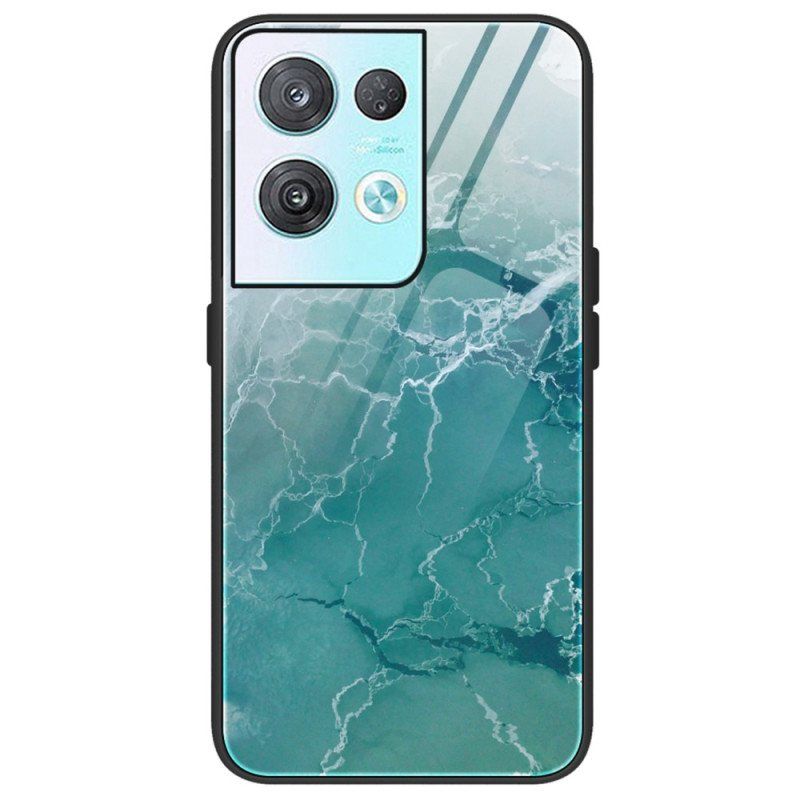 Deksel Til Oppo Reno 8 Pro Marmorfarger Herdet Glass