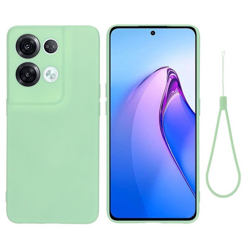 Deksel Til Oppo Reno 8 Pro Med Kjede Strappy Flytende Silikon