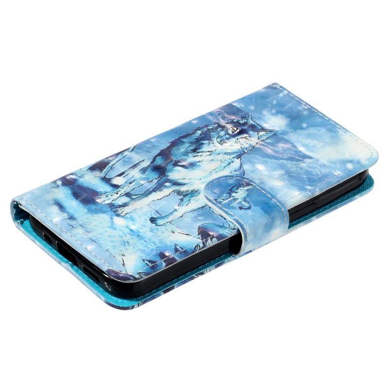 Folio Deksel Oppo A98 5g 3d Snow Wolf Med Stropp Beskyttelse Deksel