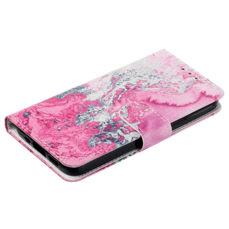 Folio Deksel Oppo A98 5g Rosa Og Sølv Marmormønster