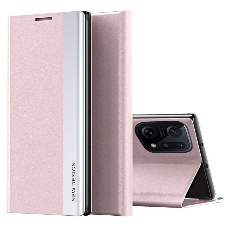 Etui Til Oppo Find X5 Pro Business Skinneffektmagnet