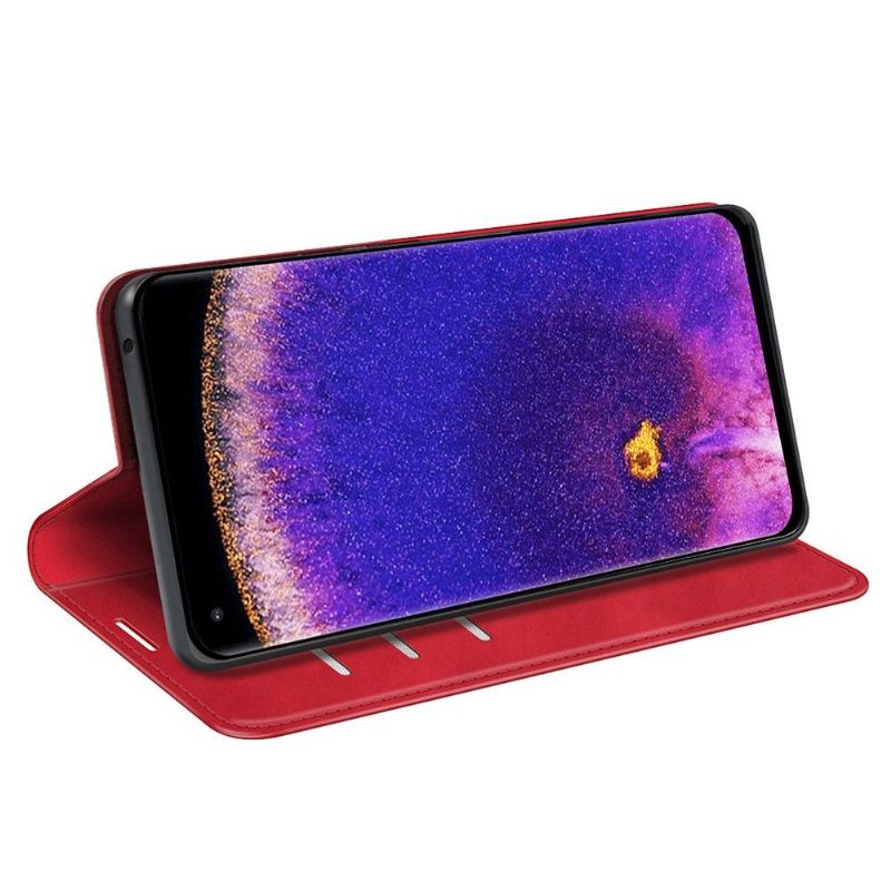 Etui Til Oppo Find X5 Pro Stativ I Kunstskinn