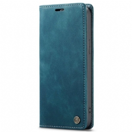 Beskyttelse Deksel Til iPhone 15 Folio Deksel Vintage Faux Leather Caseme