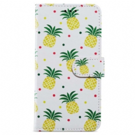 Folio Deksel Til iPhone 15 Med Kjede Ananas Med Stropp