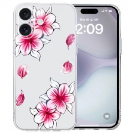 Deksel iPhone 16 Mobildeksel Transparent Edge Cherry Blossom